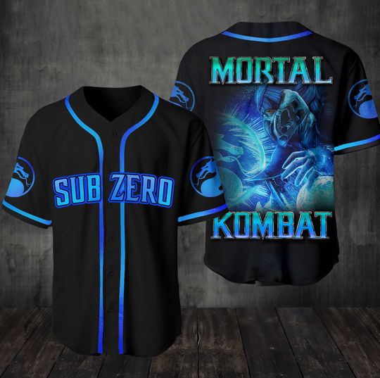 Discover Mortal Kombat Team Sub Zero Baseball Jersey, Sub-Zero Mortal Kombat 1 Baseball Jersey