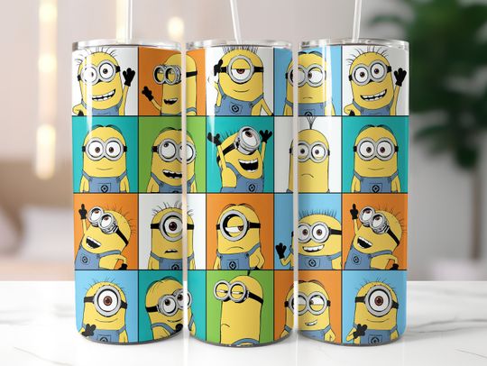 Discover Minion 20 oz Skinny Tumbler With Lid and Straw
