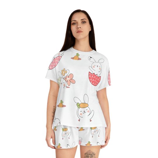 Discover Bunny Print Short Pajama Sets