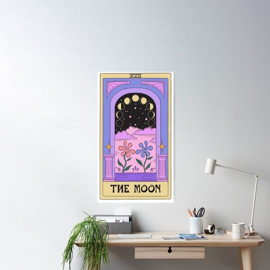 Discover The Moon Tarot Card Poster