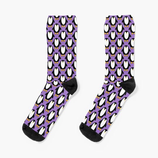 Discover Penguins on Purple Socks