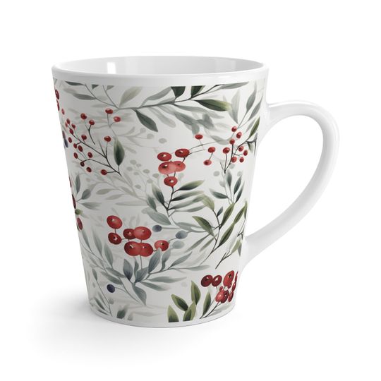 Discover 12OZ Latte Mug with Christmas Design - Elegant Ceramic