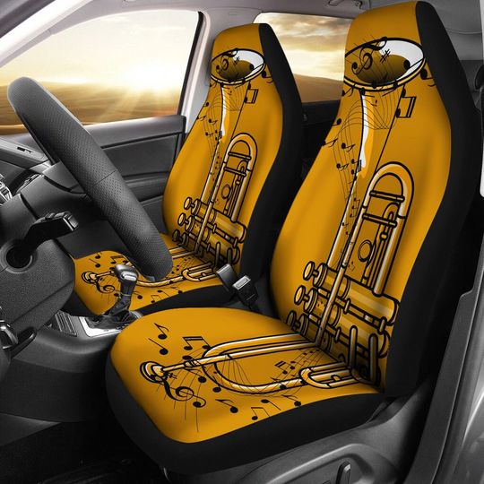 Discover Strong Orange Trumpet - Car Seat Cover