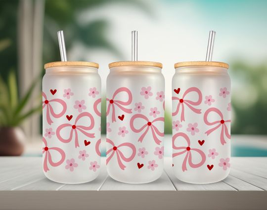 Discover Cute Bows Hearts Flowers Frosted Tumblers