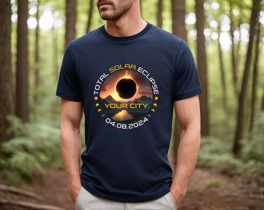 Discover Total Solar Eclipse Shirt, City State Eclipse 4.8.2024 Shirt