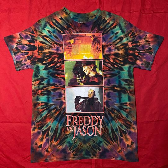 Discover Freddy Vs. Jason Reverse Tie Dye Shirt