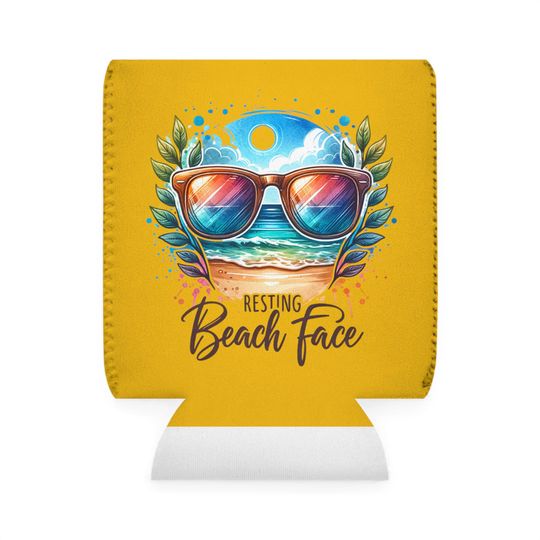 Discover Resting Beach Face Can Cooler - Chill in Style!