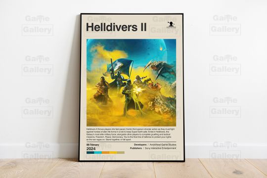 Discover Helldivers II Gaming Room Poster
