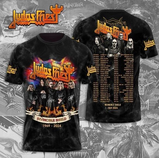 Discover Judas Priest Invincible Shield Concert 2024 Us Tour 3D T-Shirt