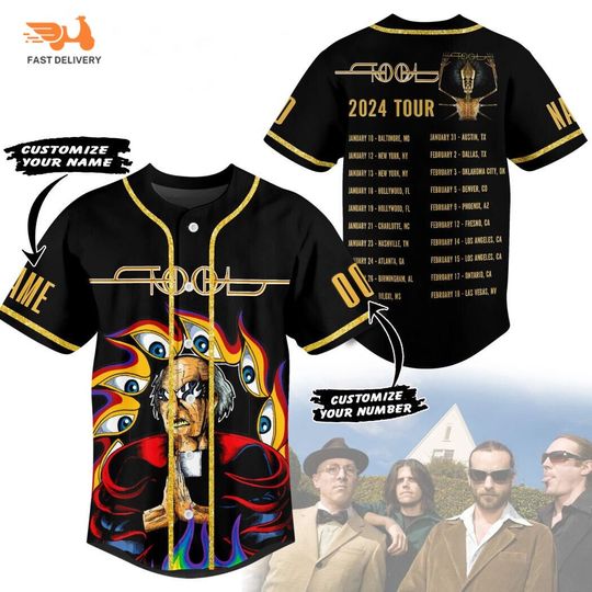 Discover Personalized Tool Band 2024 Tour Baseball Jersey Shirt