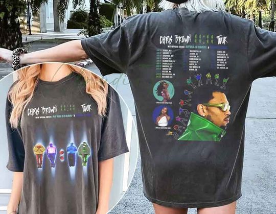 Discover Vintage Chris Brown 11:11 World Tour, Chris Brown 2024 Tour T-Shirt