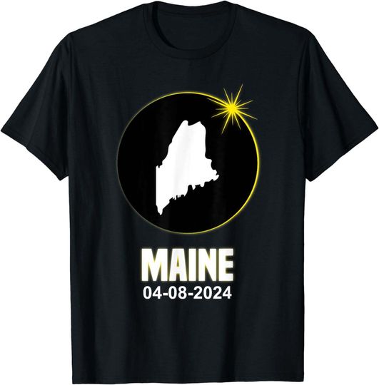 Discover Solar Eclipse 2024 Maine Shirt State Total Solar Eclipse T-Shirt
