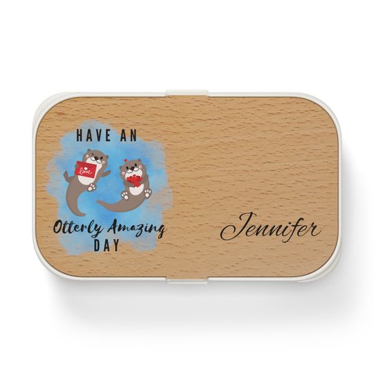 Discover Personalized Otter Bento Box - Custom Valentines Lunchbox for Teens and Adults