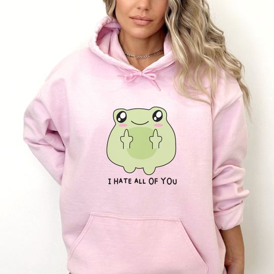 Discover Frog Hoodie, Sarcastic Funny Hoodie