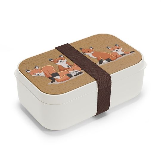 Discover Fox Bento Box, Cute Fox Lunchbox, Food Container, Snack Container, Picnic Box