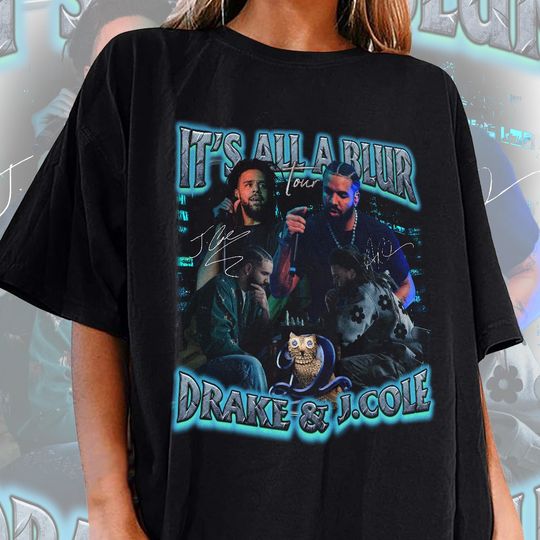 Discover It's All A Blur Big as the What 2024 Tour Drake J Cole Fan Rap T-Shirt