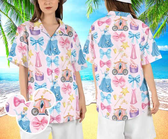 Discover Cinde Coquette Bows Hawaiian Shirt, Princess Coquette Hawaii Shirt