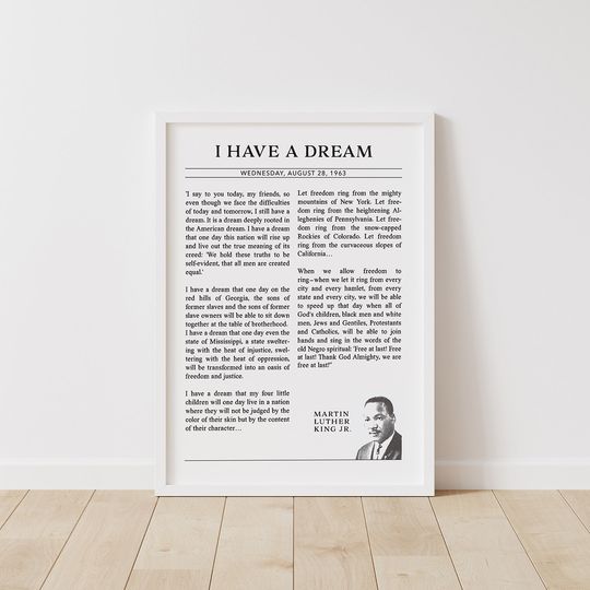 Discover Martin Luther King Jr. I Have A Dream Speech, American History Poster