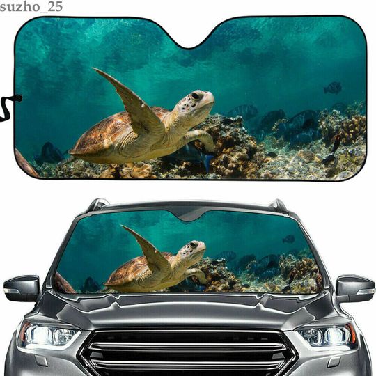 Discover Sea turtle Car Pickup Sun Shade Reflective Visor Windshield