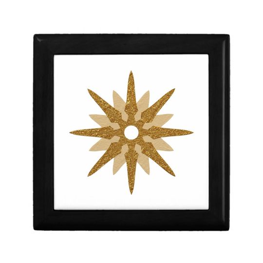 Discover Mid-Century Modern Single Gold Starburst Wooden Jewelry Keepsake Boxes