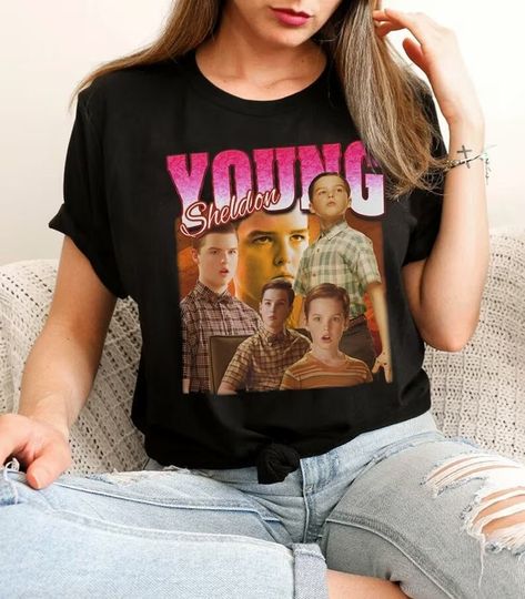 Discover Young Sheldon Vintage Shirt, Young Sheldon Homage T Shirt