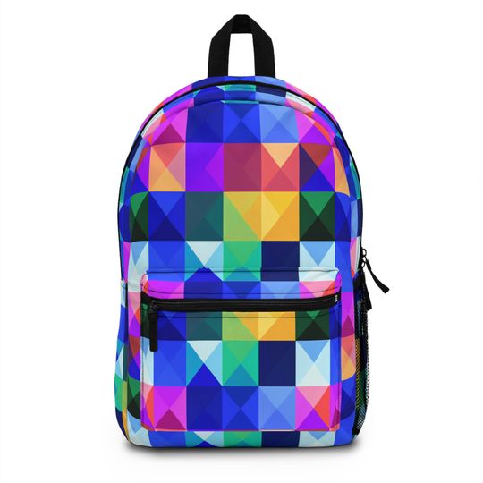 Discover Abstract Multicolor Triangles Design Backpack