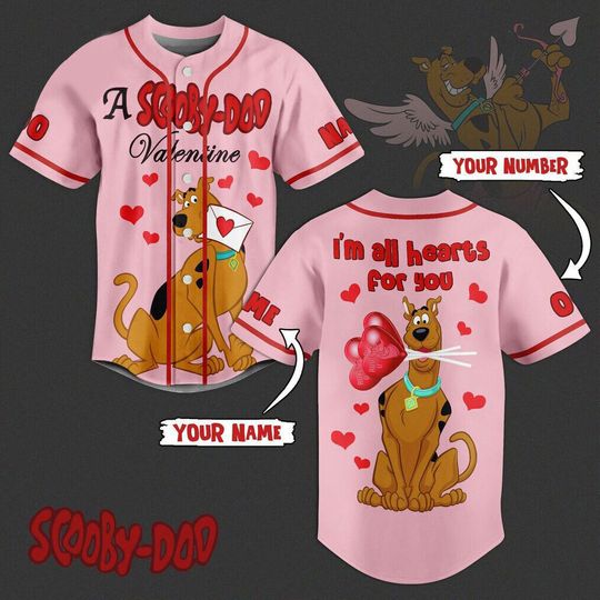 Discover Personalized A Scooby Doo Valentine Love Season Baseball Jersey