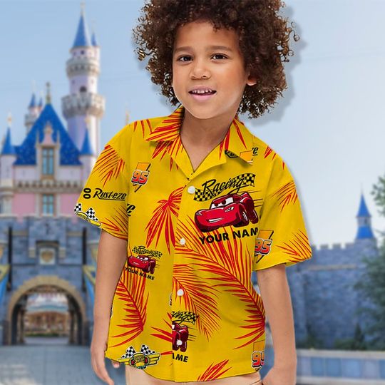 Discover Personalized Animated Racing Car 3D All Over Printed Hawaiian Shirt