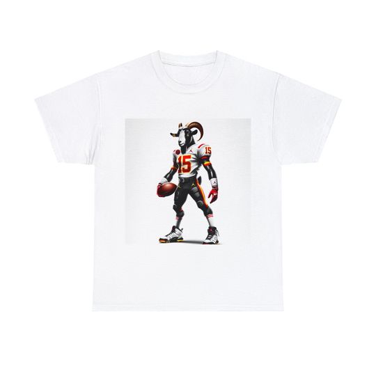 Discover Red, Yellow, and White Hip Hop Football Goat T-Shirt