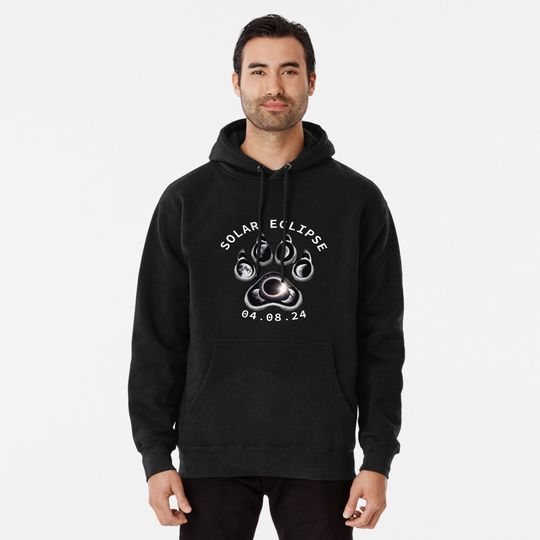 Discover Total Solar Eclipse 2024 USA Pullover Hoodie