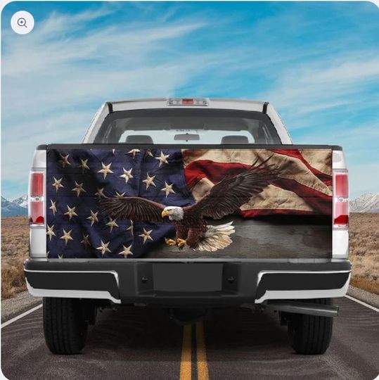 Discover Eagle American Tailgate Wrap American Old Flag Patriot Truck Bed Decal