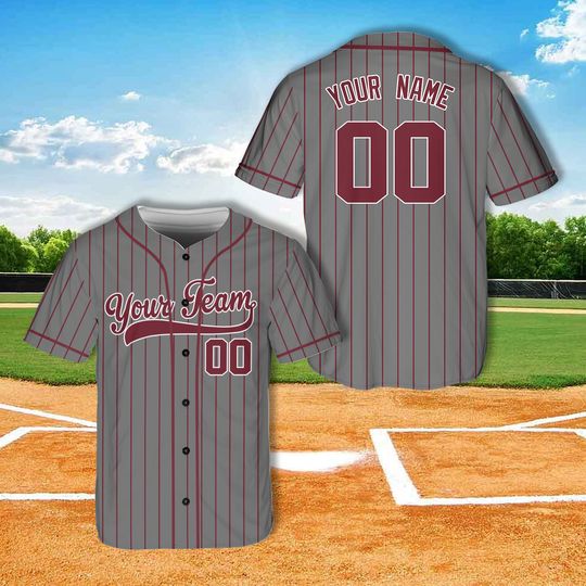 Discover Custom Stripe Line Color Baseball Jersey Personalized Baseball Shirt