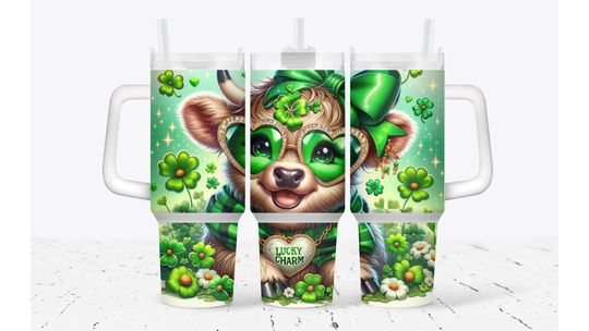 Discover Lucky Charm Highland Cow Tumbler 40oz
