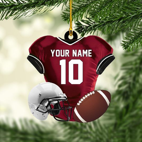 Discover Personalized American Football Uniform Ornament, Ornament Decor