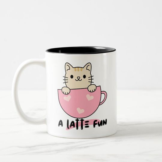 Discover A Latte Fun Cute Cat in a Coffee Cup Small Mug