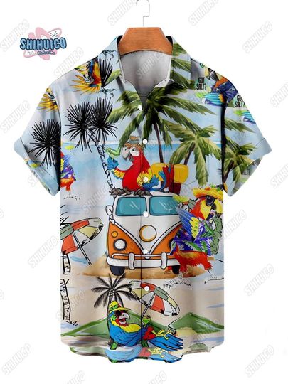 Discover Parrot Party Hawaiian Shirt