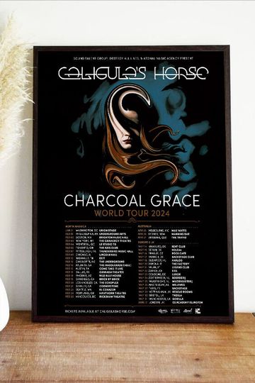Discover Caligulas Horse Charcoal Grace 2024 World Tour Poster