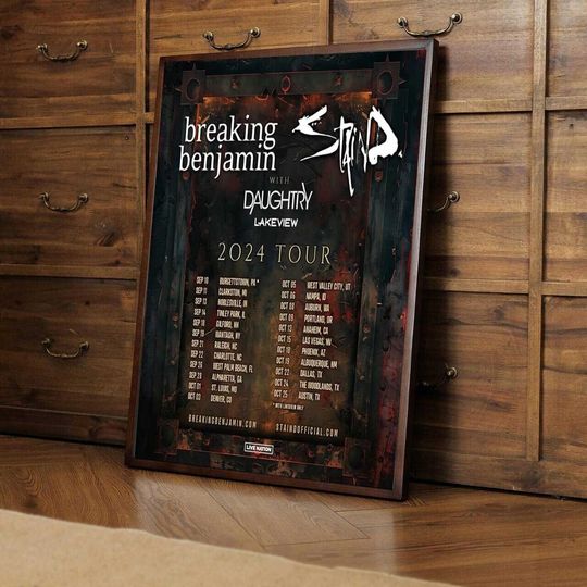 Discover Breaking Benjamin and Staind 2024 Tour Poster