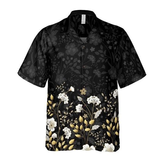 Discover Gold Flowers Button Down Shirt