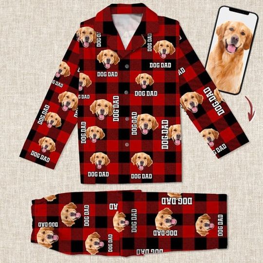 Discover Custom Photo Dog Cat Mom Dad Flannel Pajamas Set, Bridesmaid Pajama, Pyjama Set
