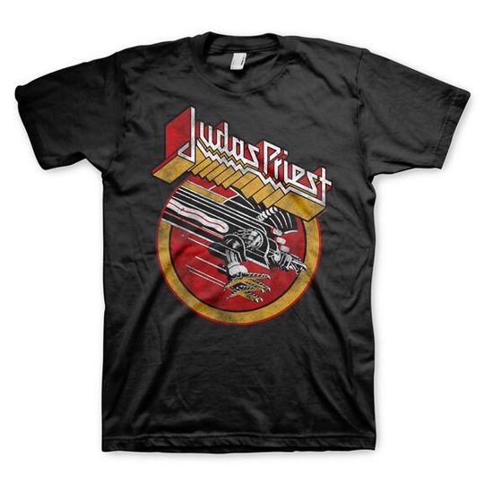 Discover Judas Priest SFV Solid Vintage Black T-Shirt