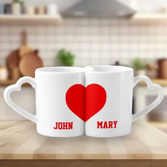 Discover Cute Custom Lovers Names Matching Coffee Mug Set