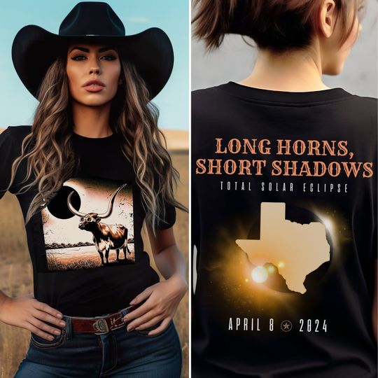 Discover Texas Longhorn Total Solar Eclipse 2024 Shirt
