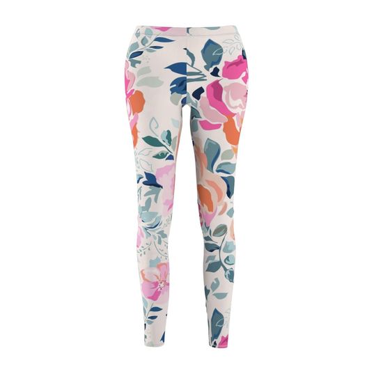Discover Soft Pink Watercolor Flowers Women's Leggings