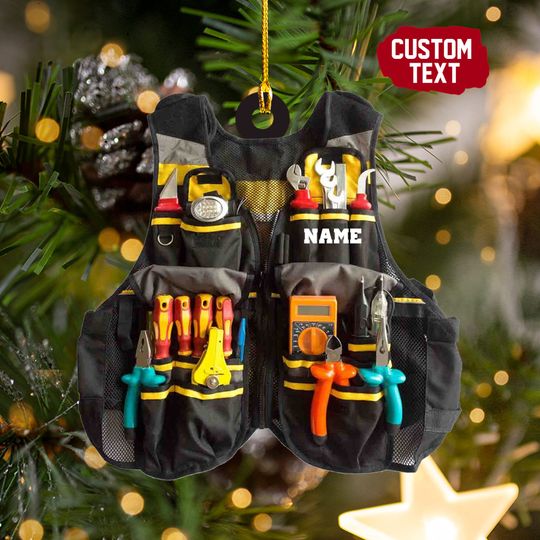 Discover Personalized Electrician Vest Ornament, Ornament Decor
