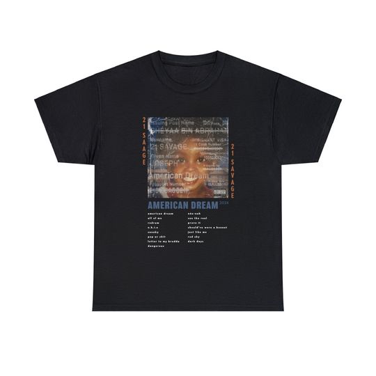 Discover 21 Savage American Dream T-Shirt | Vintage Style American Dream Graphic T-Shirt