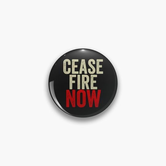 Discover Ceasefire Now Pin Button, Free Palestine Pin Button