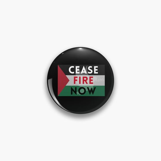 Discover Ceasefire Now Pin Button, Free Palestine Pin Button