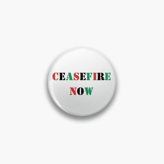 Discover Ceasefire Now Pin Button, Free Palestine Pin Button
