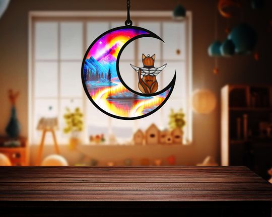 Discover Cat memorial gift Suncatcher, Personalized gift for cats, Rainbow bridge Cat